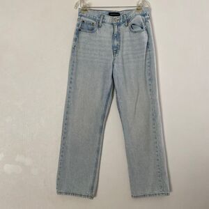Aéropostale High Rise Baggy Jeans Light Wash Size 6 Short Straight Leg Denim
